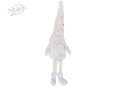 Krasnal skrzat świąteczny z brodą biały 46cm