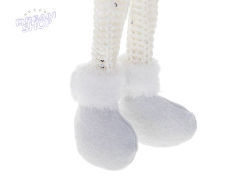 Krasnal skrzat świąteczny z brodą biały 46cm