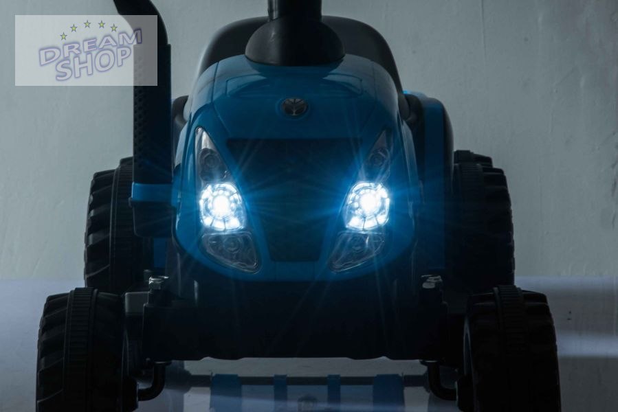 Traktor Na Akumulator z Przyczepą A009 Niebieski Traktor Na Akumulator z Przyczepą A009 Niebieski