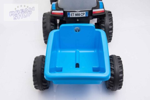 Traktor Na Akumulator z Przyczepą A009 Niebieski Traktor Na Akumulator z Przyczepą A009 Niebieski