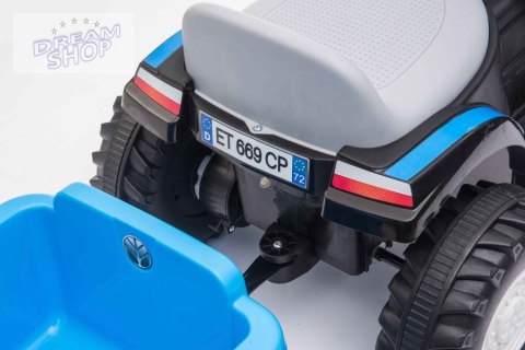 Traktor Na Akumulator z Przyczepą A009 Niebieski Traktor Na Akumulator z Przyczepą A009 Niebieski