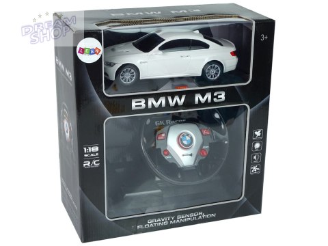 Auto Zdalnie Sterowane BMW M3 Białe 2,4 G Pilot Kierownica 1:18 Dźwięk Światła Auto Zdalnie Sterowane BMW M3 Białe 2,4 G Pilot Kierownica 1:18 Dźwięk Światła