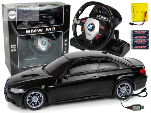Auto Zdalnie Sterowane BMW M3 Czarny 2,4 G Pilot Kierownica 1:18 Dźwięk Światła Auto Zdalnie Sterowane BMW M3 Czarny 2,4 G Pilot Kierownica 1:18 Dźwięk Światła