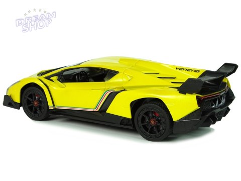 Auto Zdalnie Sterowane Lamborghini Veneno Żółte 2,4 G Pilot Kierownica Dźwięk Światła Auto Zdalnie Sterowane Lamborghini Veneno Żółte 2,4 G Pilot Kierownica Dźwięk Światła