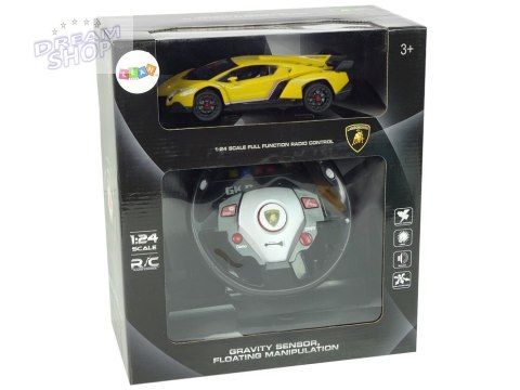Auto Zdalnie Sterowane Lamborghini Veneno Żółte 2,4 G Pilot Kierownica Dźwięk Światła Auto Zdalnie Sterowane Lamborghini Veneno Żółte 2,4 G Pilot Kierownica Dźwięk Światła