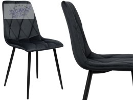 Krzesło aksamitne MADISON czarne velvet