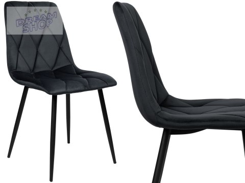 Krzesło aksamitne MADISON czarne velvet Krzesło aksamitne MADISON czarne velvet