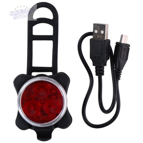 Tylne światło rwerowe 3 LED SMD DUNLOP z ładowaniem USB Tylne światło rwerowe 3 LED SMD DUNLOP z ładowaniem USB