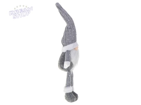 Krasnal skrzat świąteczny z brodą szary 46cm Krasnal skrzat świąteczny z brodą szary 46cm
