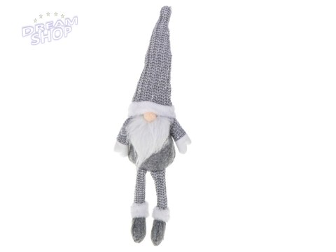 Krasnal skrzat świąteczny z brodą szary 46cm Krasnal skrzat świąteczny z brodą szary 46cm
