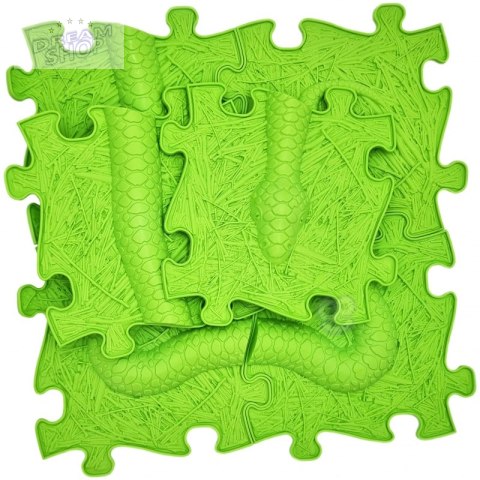 WOOPIE Mata Sensoryczna Ortopedyczna Puzzle Wąż Zielony 6 el. WOOPIE Mata Sensoryczna Ortopedyczna Puzzle Wąż Zielony 6 el.