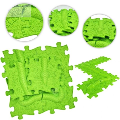 WOOPIE Mata Sensoryczna Ortopedyczna Puzzle Wąż Zielony 6 el. WOOPIE Mata Sensoryczna Ortopedyczna Puzzle Wąż Zielony 6 el.