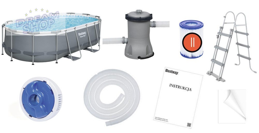 Basen stelażowy 427x250x100cm Bestway 10w1 56620 Basen stelażowy 427x250x100cm Bestway 10w1 56620