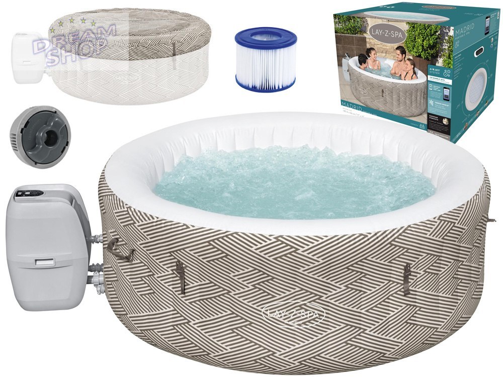 Dmuchane Spa Jacuzzi 4 Osobowe 180x66cm Bestway 60055 Dmuchane Spa Jacuzzi 4 Osobowe 180x66cm Bestway 60055