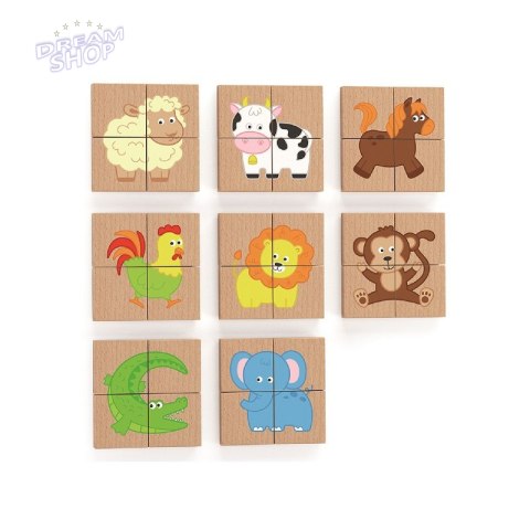 Drewniane Puzzle Magnetyczne Zwierzęta Układanka Viga Toys