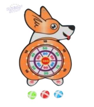 Gra na rzepy dart bezpieczne rzutki tarcza corgi