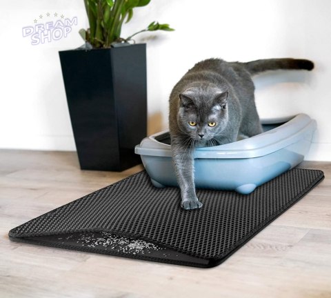 Mata pod kuwetę dla kota CATSY wycieraczka 40x50 cm czarna Mata pod kuwetę dla kota CATSY wycieraczka 40x50 cm czarna