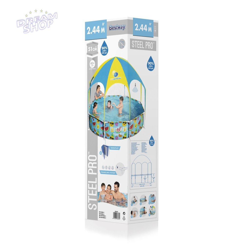 Basen Ogrodowy Stelażowy Dla Dzieci 244 cm x 51 cm Bestway 56432 Basen Ogrodowy Stelażowy Dla Dzieci 244 cm x 51 cm Bestway 56432