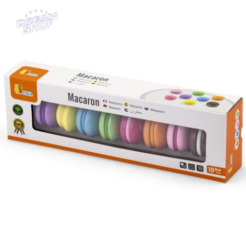 Drewniany Ciastka Zestaw kolorowych makaroników Viga Toys 8 sztuk Drewniany Ciastka Zestaw kolorowych makaroników Viga Toys 8 sztuk