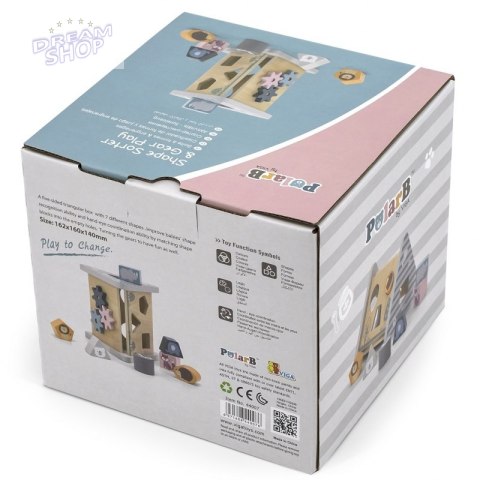 Viga PolarB Drewniany edukacyjny sorter z klockami piramida Viga PolarB Drewniany edukacyjny sorter z klockami piramida
