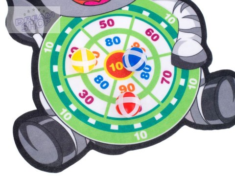 Gra na rzepy dart bezpieczne rzutki tarcza zebra