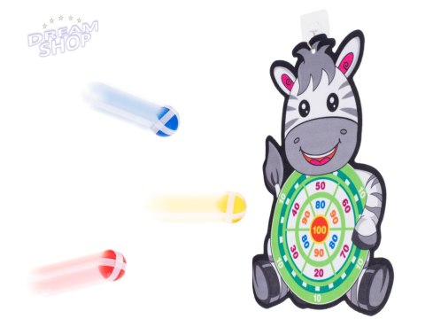 Gra na rzepy dart bezpieczne rzutki tarcza zebra