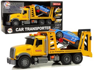 Samochód Transportowy Laweta Pomoc Rampa Żółty Dźwięki Światła