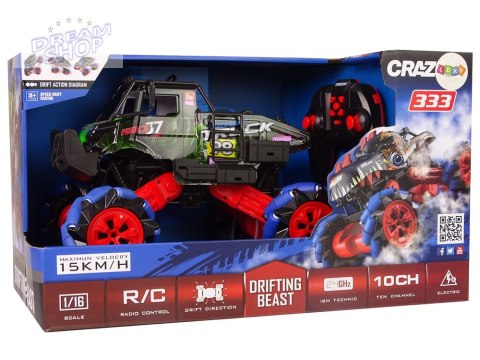 Auto Terenowe Drift Zdalnie Sterowane 1:16 Zielony 2.4G Obrót 360 Stopni Auto Terenowe Drift Zdalnie Sterowane 1:16 Zielony 2.4G Obrót 360 Stopni