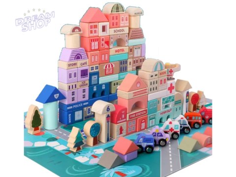 Zestaw Drewnianych Klocków Miasto Litery Puzzle 115 Sztuk Zestaw Drewnianych Klocków Miasto Litery Puzzle 115 Sztuk