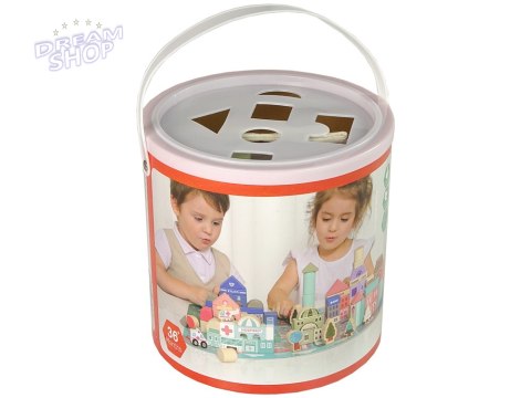 Zestaw Drewnianych Klocków Miasto Litery Puzzle 115 Sztuk Zestaw Drewnianych Klocków Miasto Litery Puzzle 115 Sztuk