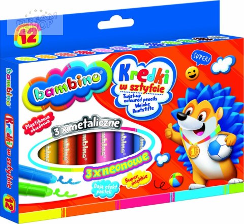 BAMBINO Kredki w sztyfcie 12 kolorów BAMBINO Kredki w sztyfcie 12 kolorów