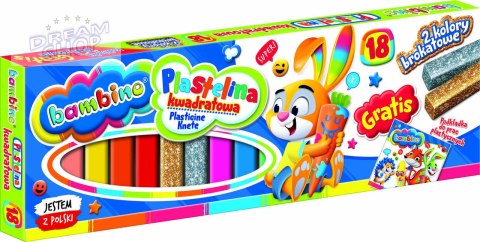BAMBINO Plastelina kwadratowa 18 kolorów