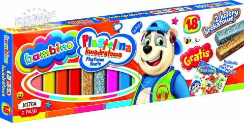 BAMBINO Plastelina kwadratowa 18 kolorów
