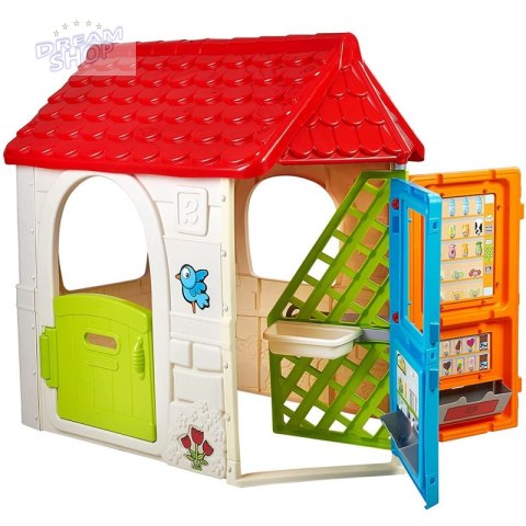 Feber Domek Ogrodowy z Drzwiami Obrotowymi + 6 Obszarów Zabaw Feber Domek Ogrodowy z Drzwiami Obrotowymi + 6 Obszarów Zabaw