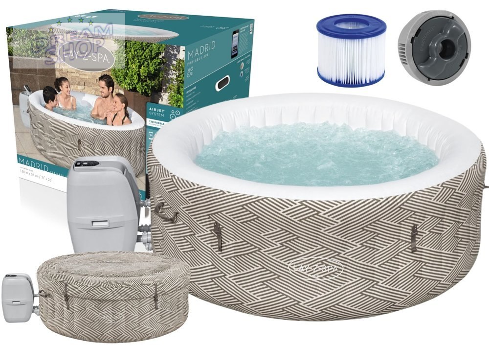 Dmuchane Spa Jacuzzi 4 Osobowe 180 x 66cm Bestway 60055 Dmuchane Spa Jacuzzi 4 Osobowe 180 x 66cm Bestway 60055