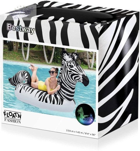 Dmuchany Materac Zebra LED 254 x 142 cm Bestway 41406 Dmuchany Materac Zebra LED 254 x 142 cm Bestway 41406