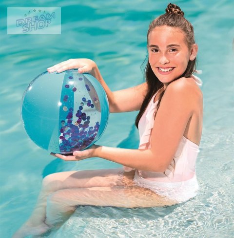 Piłka Plażowa Z Brokatem Niebieska 41cm Bestway 31050 Piłka Plażowa Z Brokatem Niebieska 41cm Bestway 31050