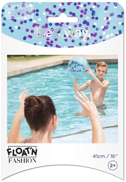 Piłka Plażowa Z Brokatem Niebieska 41cm Bestway 31050 Piłka Plażowa Z Brokatem Niebieska 41cm Bestway 31050
