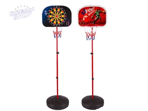 Zestaw Gier 2w1 Koszykówka Dart Rzutki 166cm