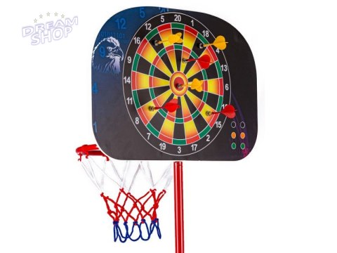 Zestaw Gier 2w1 Koszykówka Dart Rzutki 166cm