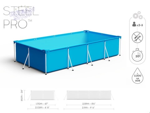 Bestway Basen STELAŻOWY 2,300L 259x170x61cm 56403 Bestway Basen STELAŻOWY 2,300L 259x170x61cm 56403