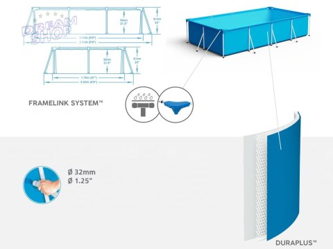 Bestway Basen STELAŻOWY 2,300L 259x170x61cm 56403 Bestway Basen STELAŻOWY 2,300L 259x170x61cm 56403