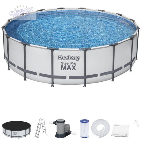 Bestway Basen stelażowy 488x122cm 10w1 szary 5612Z Bestway Basen stelażowy 488x122cm 10w1 szary 5612Z