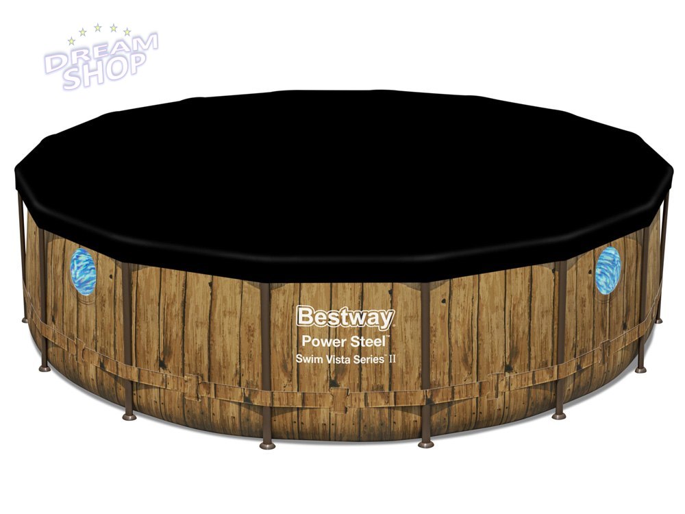 Bestway Basen stelażowy drewno 488x122 11w1 56725 Bestway Basen stelażowy drewno 488x122 11w1 56725