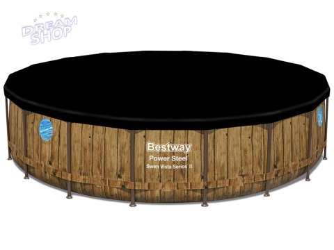 Bestway Basen stelażowy drewno 549x122 11w1 56977 Bestway Basen stelażowy drewno 549x122 11w1 56977