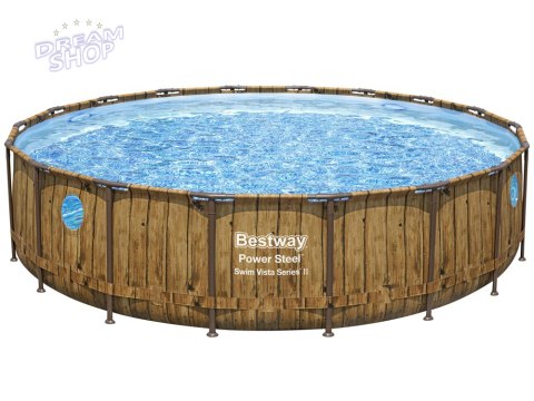 Bestway Basen stelażowy drewno 549x122 11w1 56977 Bestway Basen stelażowy drewno 549x122 11w1 56977