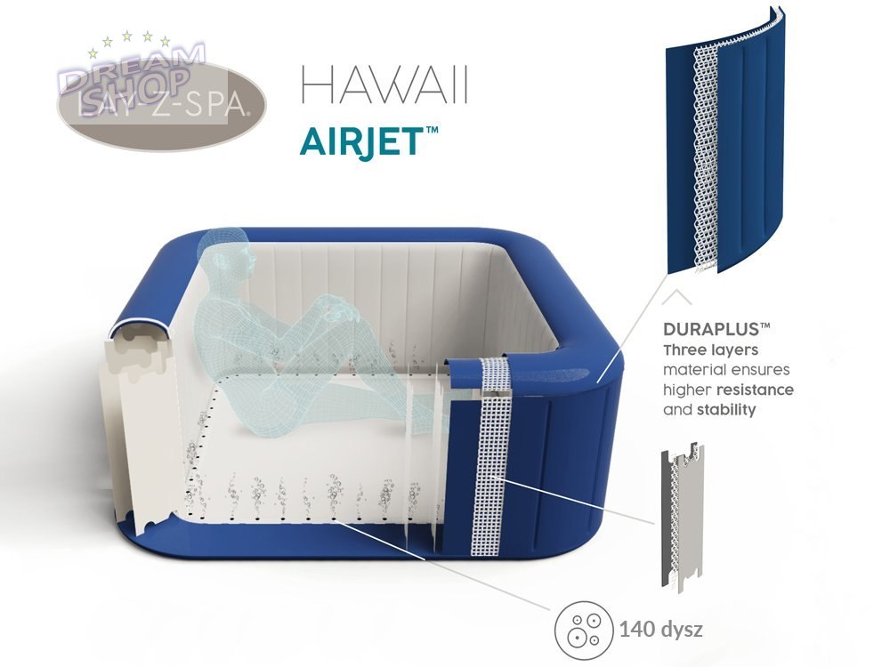 Bestway jacuzzi Lay-Z-Spa HAWAII 4-6 osób 60021 Bestway jacuzzi Lay-Z-Spa HAWAII 4-6 osób 60021