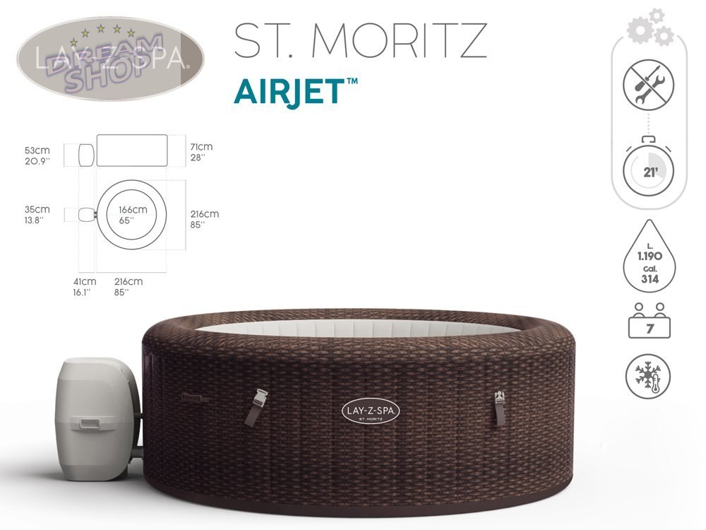 Bestway jacuzzi Lay-Z-Spa St. Moritz 5 - 7os 60023 Bestway jacuzzi Lay-Z-Spa St. Moritz 5 - 7os 60023