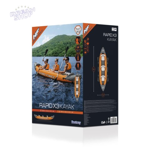 Kajak Dmuchany Trzyosobowy 381 x 100 cm Bestway 65132 Kajak Dmuchany Trzyosobowy 381 x 100 cm Bestway 65132
