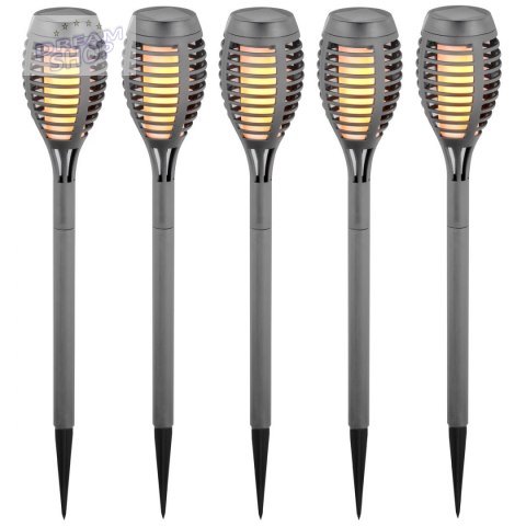 Pochodnia lampa solarna tańczące płomyki 12 led SMD szara- kpl 5szt Pochodnia lampa solarna tańczące płomyki 12 led SMD szara- kpl 5szt